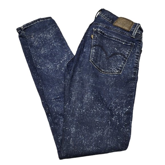 Levis 710 Super Skinny Blue Speckled Jeans - Size 24 - Womens‎ - Picture 1 of 13